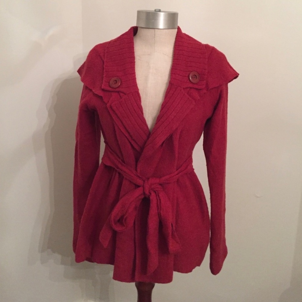 Anthropologie Red wool sweater